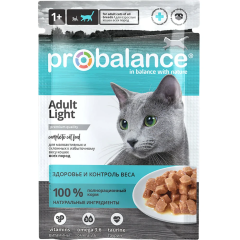 Влажный корм для кошек PROBALANCE Light пауч 85 г 