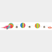 Игрушка для кошек TRIXIE Радужные шарики с колокольчиками и перьями 80 см (4133)