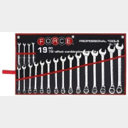 Набор комбинированных ключей 75° 6-24 мм 19 предметов FORCE (5192)