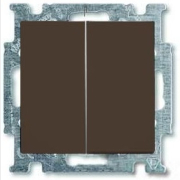 Выключатель двухклавишный скрытый ABB Basic 55 шоколад (1012-0-2177)