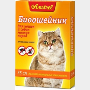 Биоошейник от блох и клещей для кошек и мелких собак AMSTREL 35 см оранжевый (000936)