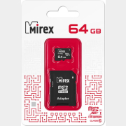 Карта памяти MIREX MicroSDXC 64 Гб Class 10 UHS-I с адаптером SD (13613-AD10SD64)