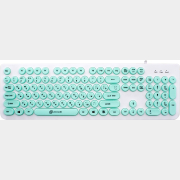 Клавиатура OKLICK 400MR белая/мятная