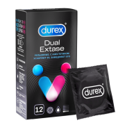 Презервативы DUREX Dual Extase Рельефные С анестетиком 12 штук (9250435526)