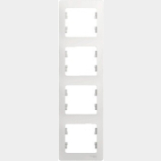 Рамка четырехместная SCHNEIDER ELECTRIC Glossa вертикальная белая (GSL000108)