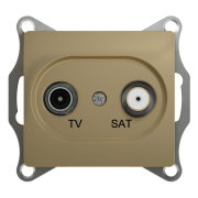 Розетка телевизионная двойная оконечная TV-SAT SCHNEIDER ELECTRIC Glossa титан (GSL000497)