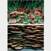 Фон для аквариума BARBUS Двухсторонний Каменная стена/Вода 60x124 см (BACKGROUND 027)