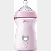 Бутылочка для кормления CHICCO Natural Feeling от 6 мес 330 мл розовый (00081335100000)