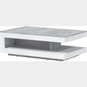 Стол журнальный ИНТЕРЛИНИЯ Quartz QZ-СЖ2 бетон/белый платинум 106х68х36,2 см