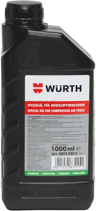 Масло для пневмоинструмента WURTH 1 л (08930505) купить в Минске — цены в интернет-магазине 7745.by