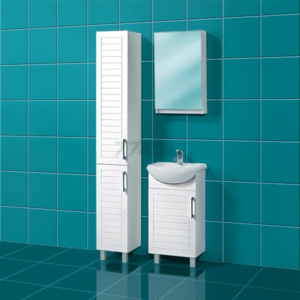 Пластиковый шкаф для ванной с зеркалом