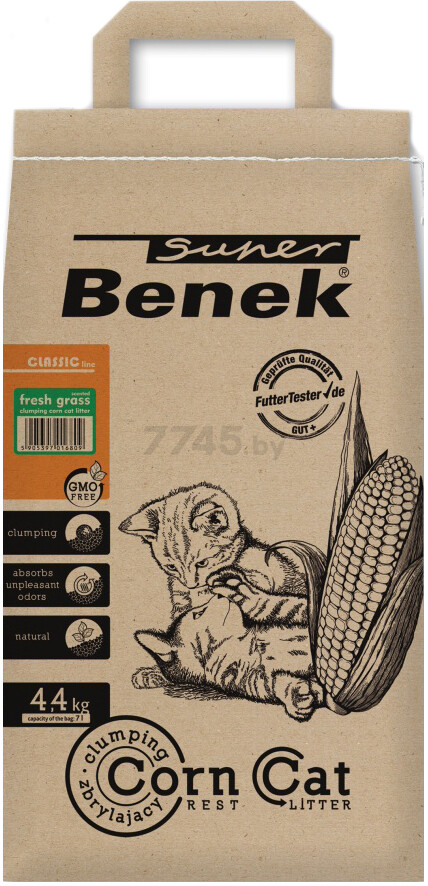 Наполнитель для туалета кукурузный комкующийся SUPER BENEK Corn Cat купить в Минске — цены в интернет-магазине 7745.by