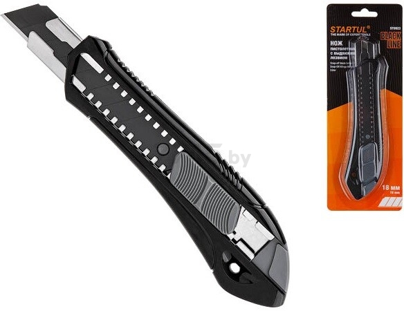 Нож канцелярский выдвижной 18 мм STARTUL Black Line (ST0923) купить в Минске — цены в интернет-магазине 7745.by