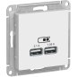 Розетка USB двойная скрытая SCHNEIDER ELECTRIC AtlasDesign белая (ATN000133)