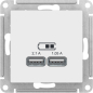 Розетка USB двойная скрытая SCHNEIDER ELECTRIC AtlasDesign белая (ATN000133) - Фото 2