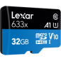 Карта памяти LEXAR MicroSDHC 32 Гб High-Performance 633x с адаптером SD (LSDMI32GBB633A) - Фото 2