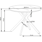 Стол кухонный HALMAR Avelar черный/белый 120х120х76 см (V-CH-AVELAR-ST) - Фото 11