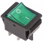 Выключатель клавишный ON-OFF REXANT зеленый с подсветкой (36-2332)