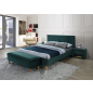 Кровать двуспальная SIGNAL Azurro Velvet зеленый/дуб 160х200 см (AZURROV160ZD)