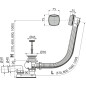Сифон для ванны автомат ALCAPLAST (A553K-BL-01) - Фото 2