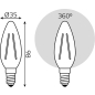 Лампа светодиодная филаментная E14 GAUSS 5 Вт 4100K (103801205) - Фото 6