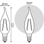 Лампа светодиодная филаментная E14 GAUSS 5 Вт 2700К (104801105) - Фото 6