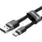 Кабель BASEUS Cafule Cable USB For Type-C Gray Black (CATKLF-BG1) - Фото 3