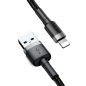 Кабель BASEUS Cafule Cable USB-A For IP Black Gray (CALKLF-CG1) - Фото 3