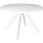 Стол кухонный LISTVIG Oliver со стеклом белый Optiwhite/белый 120-160х120х75 см (82500)