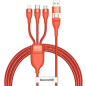 Кабель BASEUS Flash Series 3in2 Data Cable U+C to M+L+C Orange (CA2T3-07)