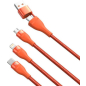 Кабель BASEUS Flash Series 3in2 Data Cable U+C to M+L+C Orange (CA2T3-07) - Фото 2