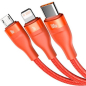 Кабель BASEUS Flash Series 3in2 Data Cable U+C to M+L+C Orange (CA2T3-07) - Фото 4