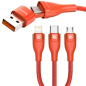 Кабель BASEUS Flash Series 3in2 Data Cable U+C to M+L+C Orange (CA2T3-07) - Фото 5