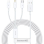 Кабель BASEUS Superior Series Fast Charging Data Cable USB to M+L+C White (CAMLTYS-02)