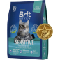 Сухой корм для кошек BRIT Premium Sensitive ягненок с индейкой 0,4 кг (5049196)