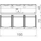 Розетка тройная наружная с заземлением и прозрачной крышкой ELEKTRO-PLAST Hermes белый (0326-01) - Фото 2