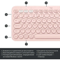 Клавиатура беспроводная LOGITECH K380 розовая (920-010569) - Фото 9