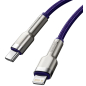 Кабель BASEUS CATLJK-A05 Cafule Series Metal Data Cable Type-C to Lightning 20W 1m Purple - Фото 3