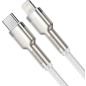 Кабель BASEUS CATLJK-B02 Cafule Series Metal Data Cable Type-C to Lightning 20W 2m White - Фото 2