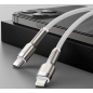 Кабель BASEUS CATLJK-B02 Cafule Series Metal Data Cable Type-C to Lightning 20W 2m White - Фото 9