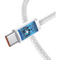 Кабель BASEUS CALD000202 Dynamic Series Fast Charging Data Cable Type-C to Type-C 100W 1m White - Фото 6