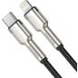 Кабель BASEUS CATLJK-01 Cafule Series Metal Data Cable Type-C to Lightning 20W 0.25m Black - Фото 2