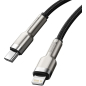 Кабель BASEUS CATLJK-01 Cafule Series Metal Data Cable Type-C to Lightning 20W 0.25m Black - Фото 3