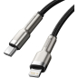 Кабель BASEUS CATLJK-B01 Cafule Series Metal Data Cable Type-C to Lightning 20W 2m Black - Фото 3