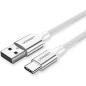 Кабель UGREEN US288-60133 USB-A 2.0 to Type C 2,4A в оплётке 2m White - Фото 2