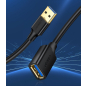 Кабель UGREEN US129-30126 USB-A 3.0 (M) to USB-A 3.0 (F) 1,5m силиконовый Black - Фото 2