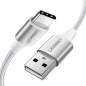 Кабель UGREEN US288-60130 USB-A 2.0 to Type C 3A в оплётке 0.5m White