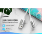 Кабель UGREEN US288-60130 USB-A 2.0 to Type C 3A в оплётке 0.5m White - Фото 11