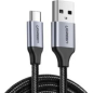 Кабель UGREEN US288-60124 USB-A 2.0 to Type C 3A в оплётке 0.25m Black