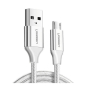 Кабель UGREEN US290-60152 USB-A 2.0 to Micro USB 2A в нейлоновой оплётке 1.5m White